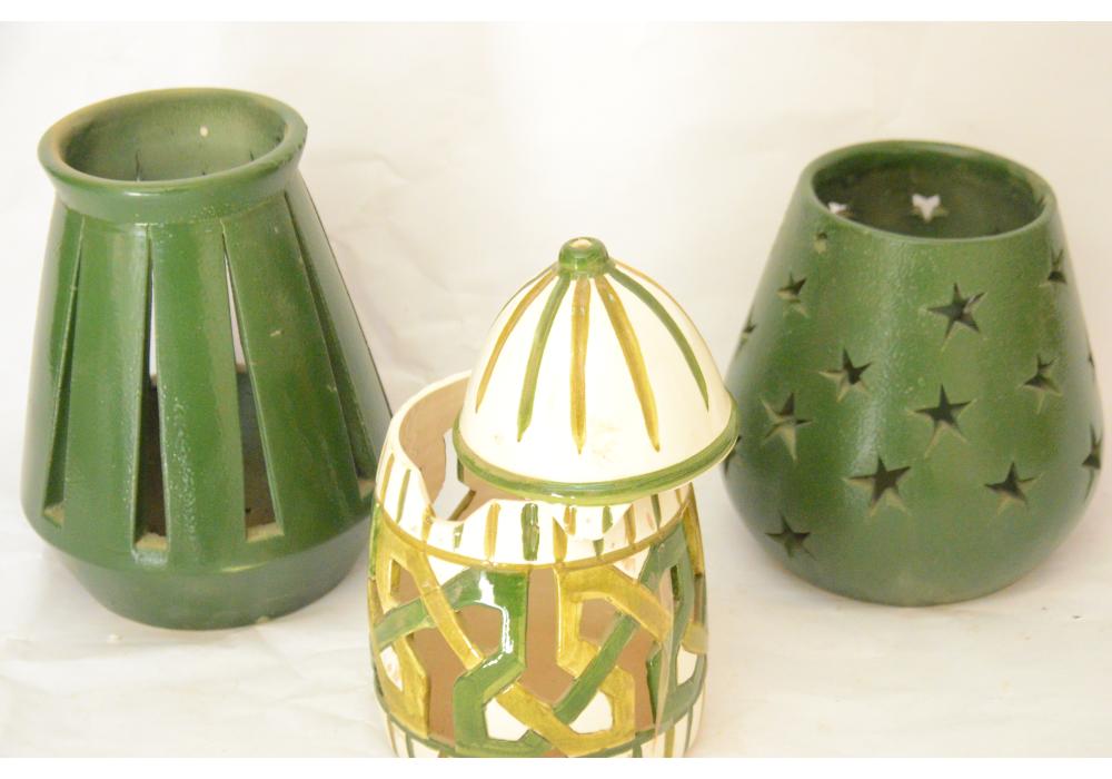 Set of 3 Pottery Candle Holders / Candlestick holder / Home decoration